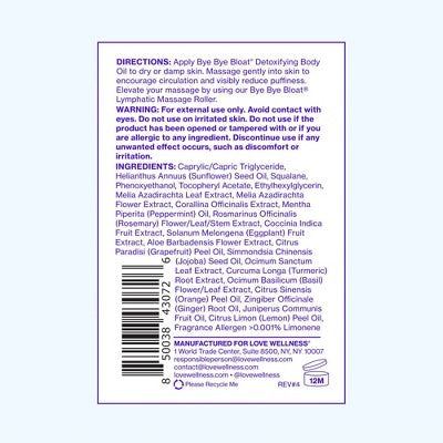 Love Wellness Bye Bye Bloat Detoxifying Body Oil 3.38 fl oz - Imperfect Container