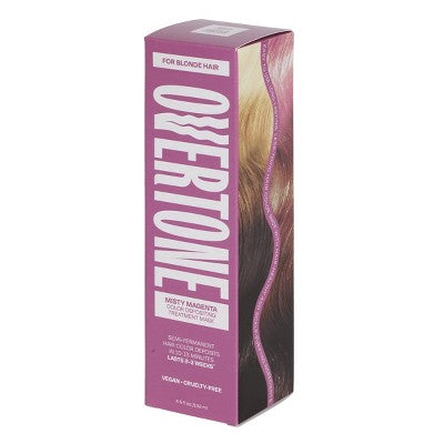 Overtone Misty Magenta Hair Mask Semi-Permanent Hair Dye & Color Conditioner Cotton Candy Pink for Brown; Blonde Hair - New