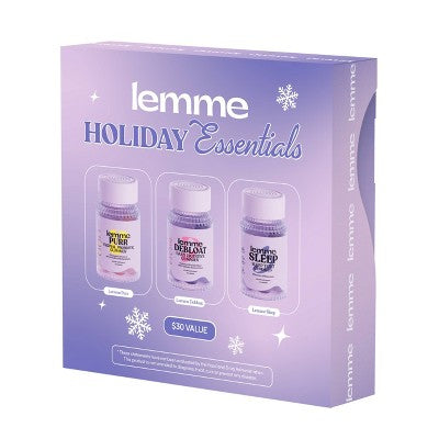 Lemme Holiday Essentials Mini's Gift Set Sleep Debloat Purr 3ct - New