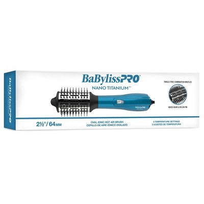 BaBylissPRO Nano Titanium 2.5 Oval Ionic Hot Air Brush Blue 600W - Imperfect Box