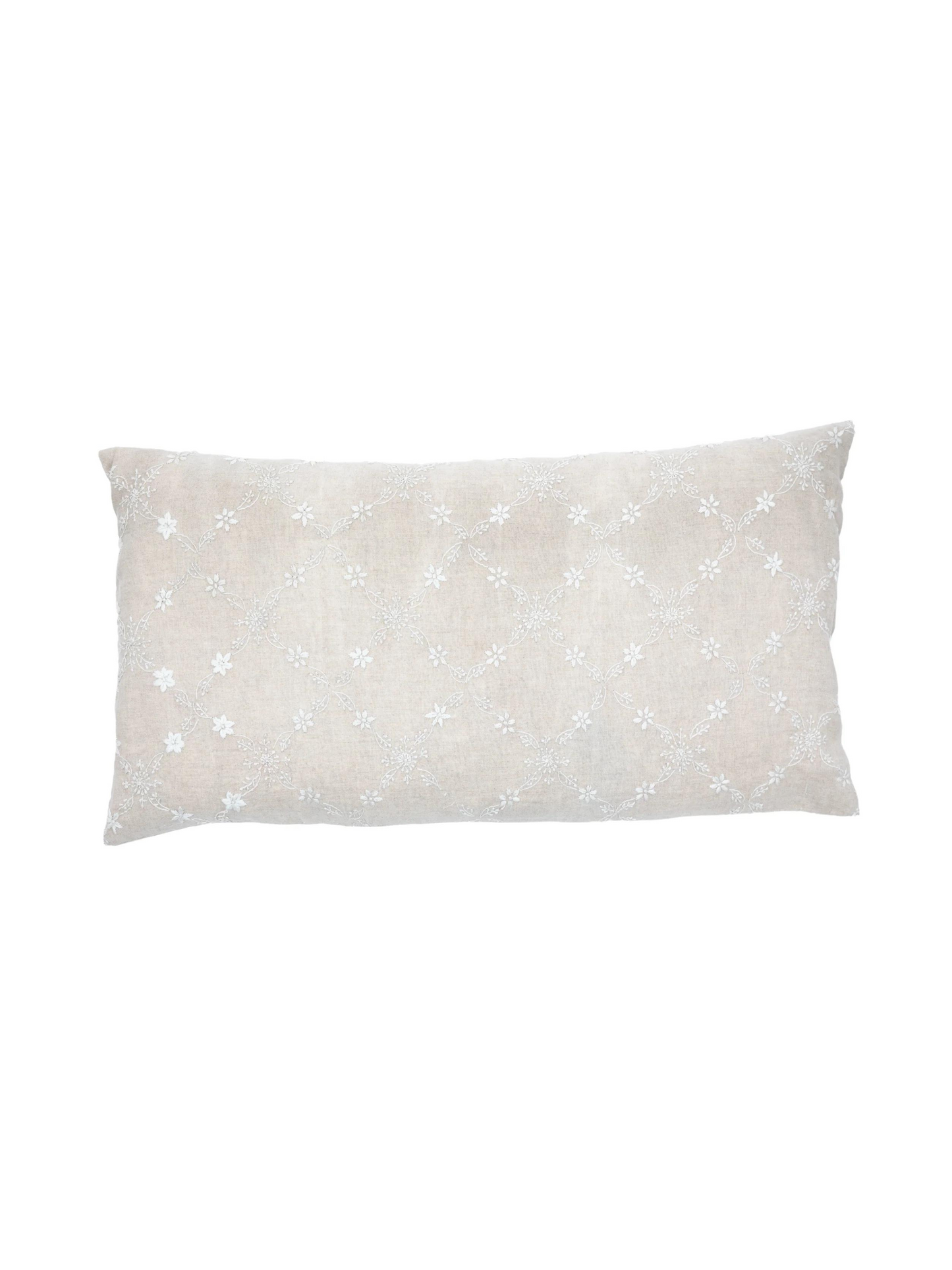 Grace Lucknow Lumbar Pillow Cover Natural Linen