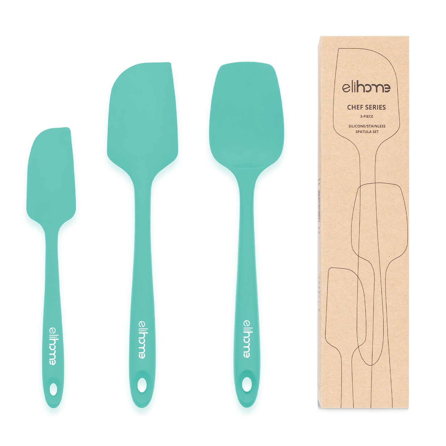 3 Piece Silicone Spatula Set - Tiffany Blue