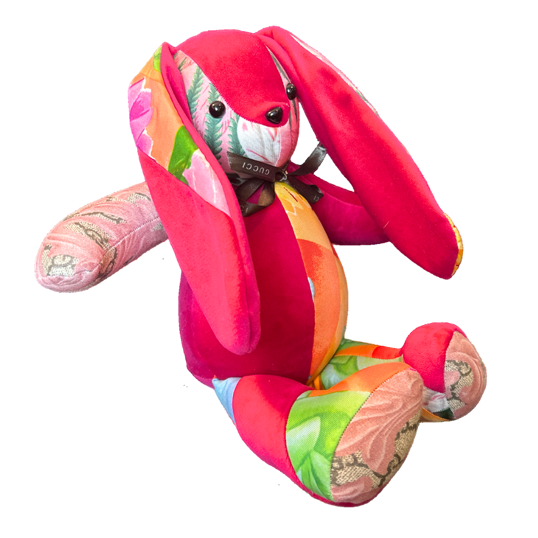 Vintage Silk Scarf Patchwork Bunny