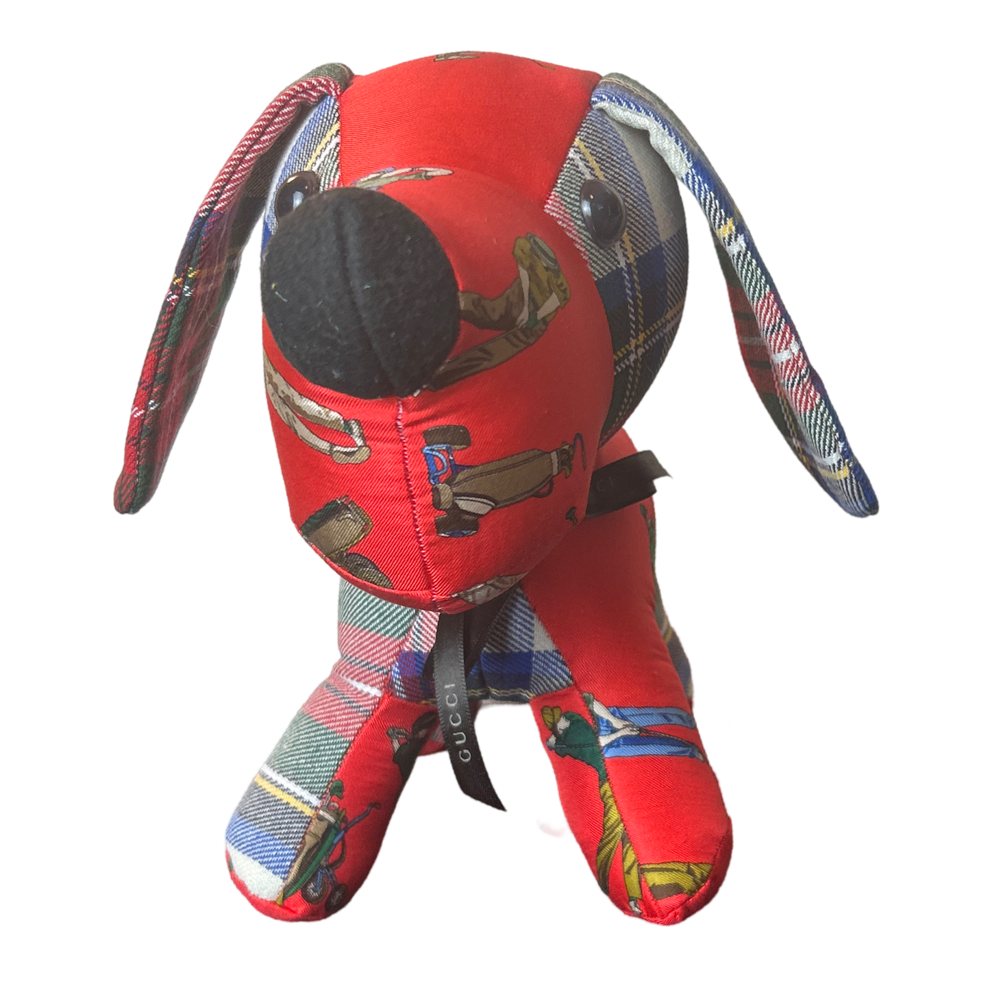 Tee Time Vintage Silk Scarf Patchwork Puppy