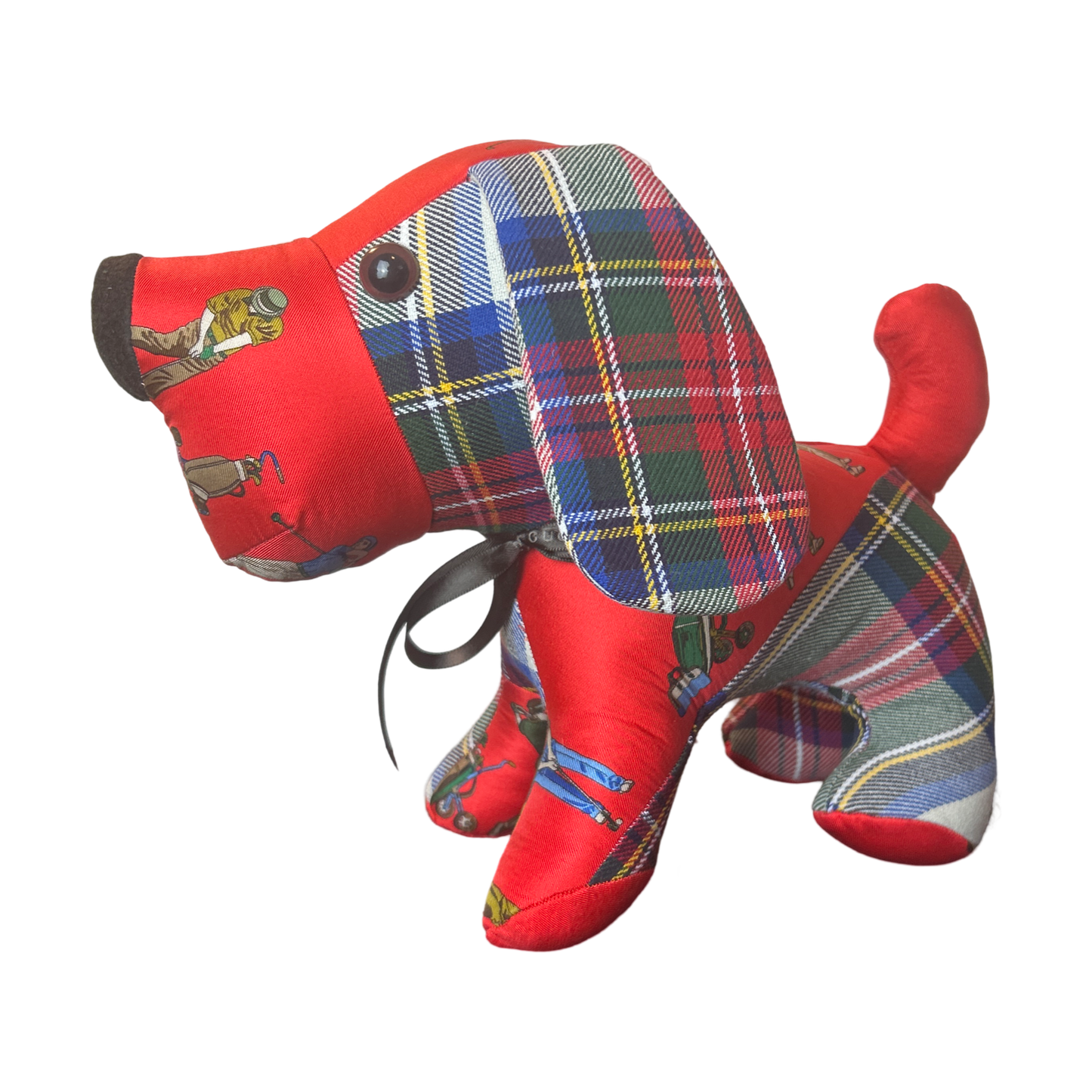 Tee Time Vintage Silk Scarf Patchwork Puppy