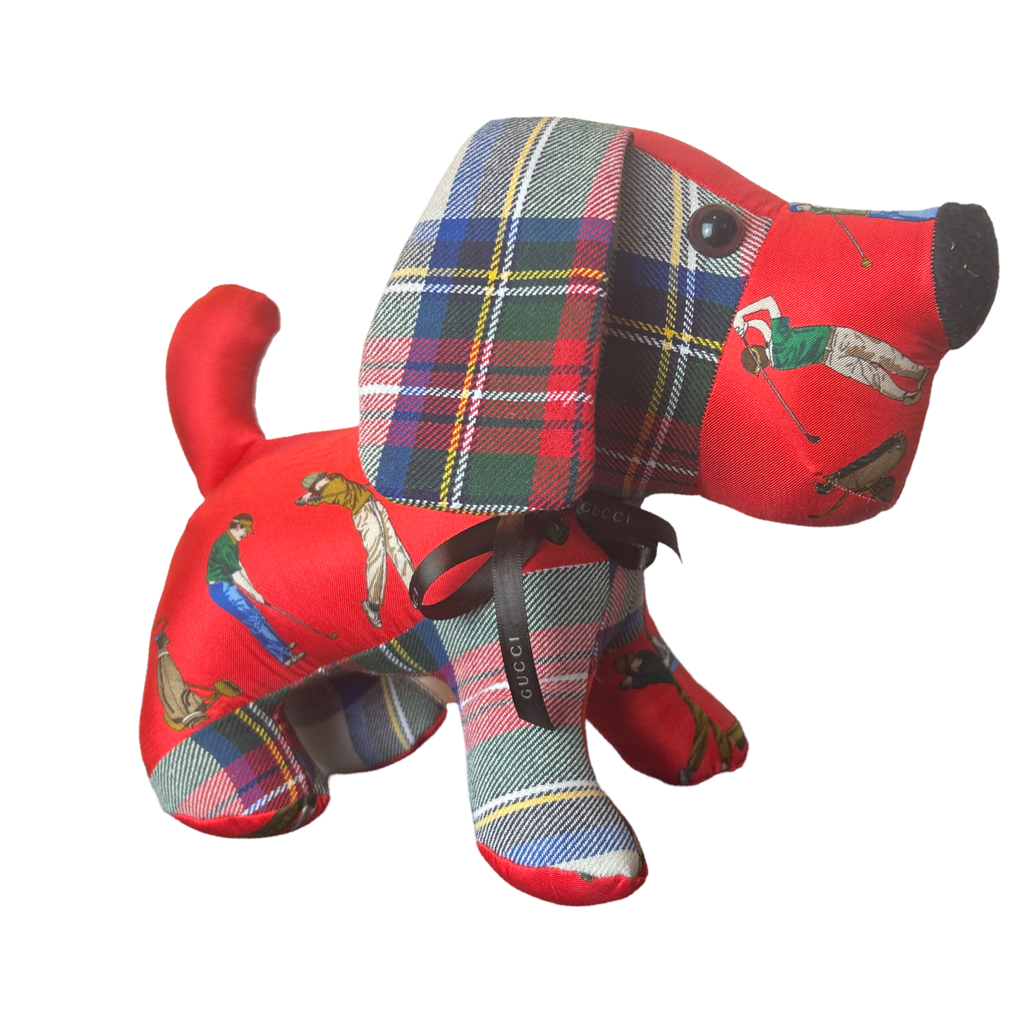 Tee Time Vintage Silk Scarf Patchwork Puppy