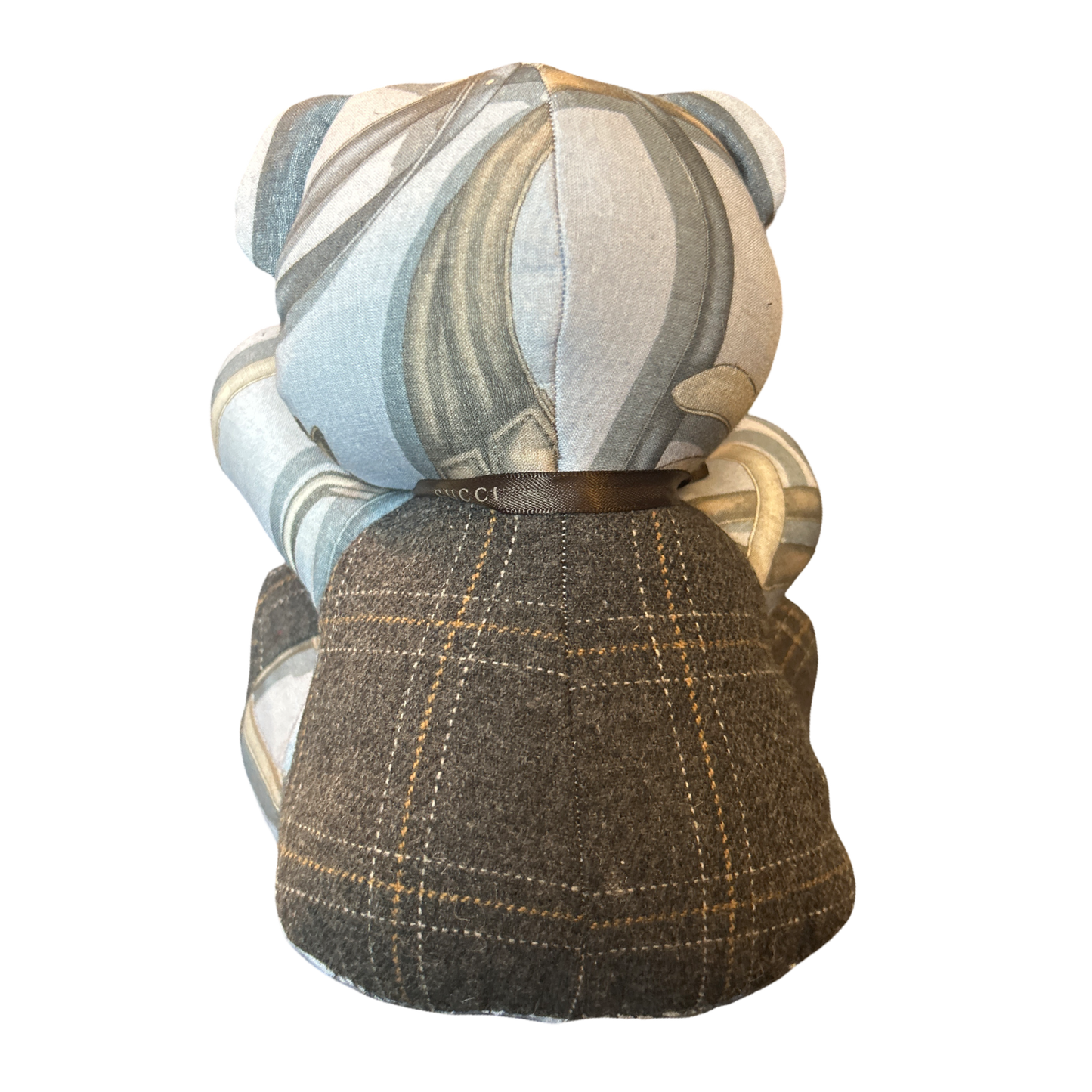 Equestrian Vintage Silk Scarf Patchwork Teddy Bear