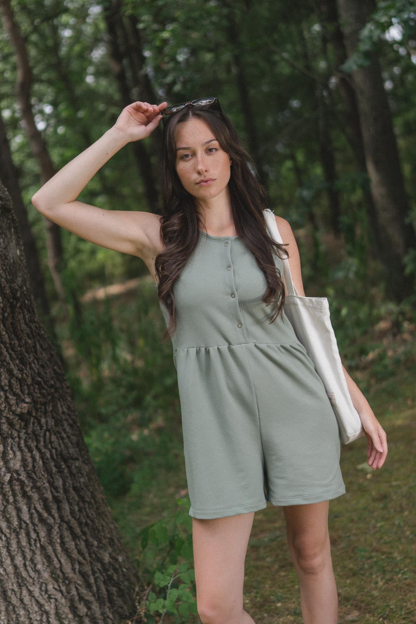 Marianne Romper in Pistachio