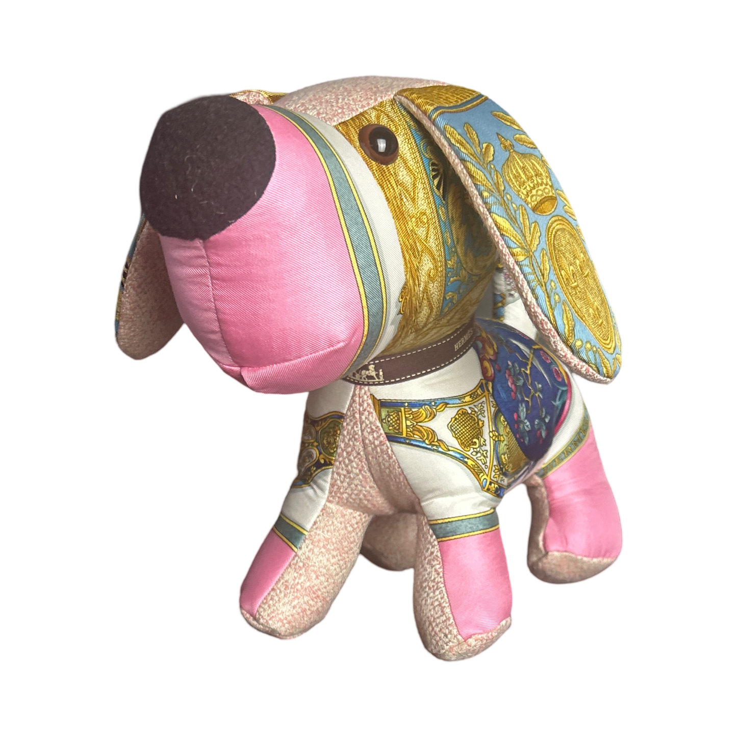 Qu'Importe le Flacon Vintage Silk Scarf Patchwork Puppy