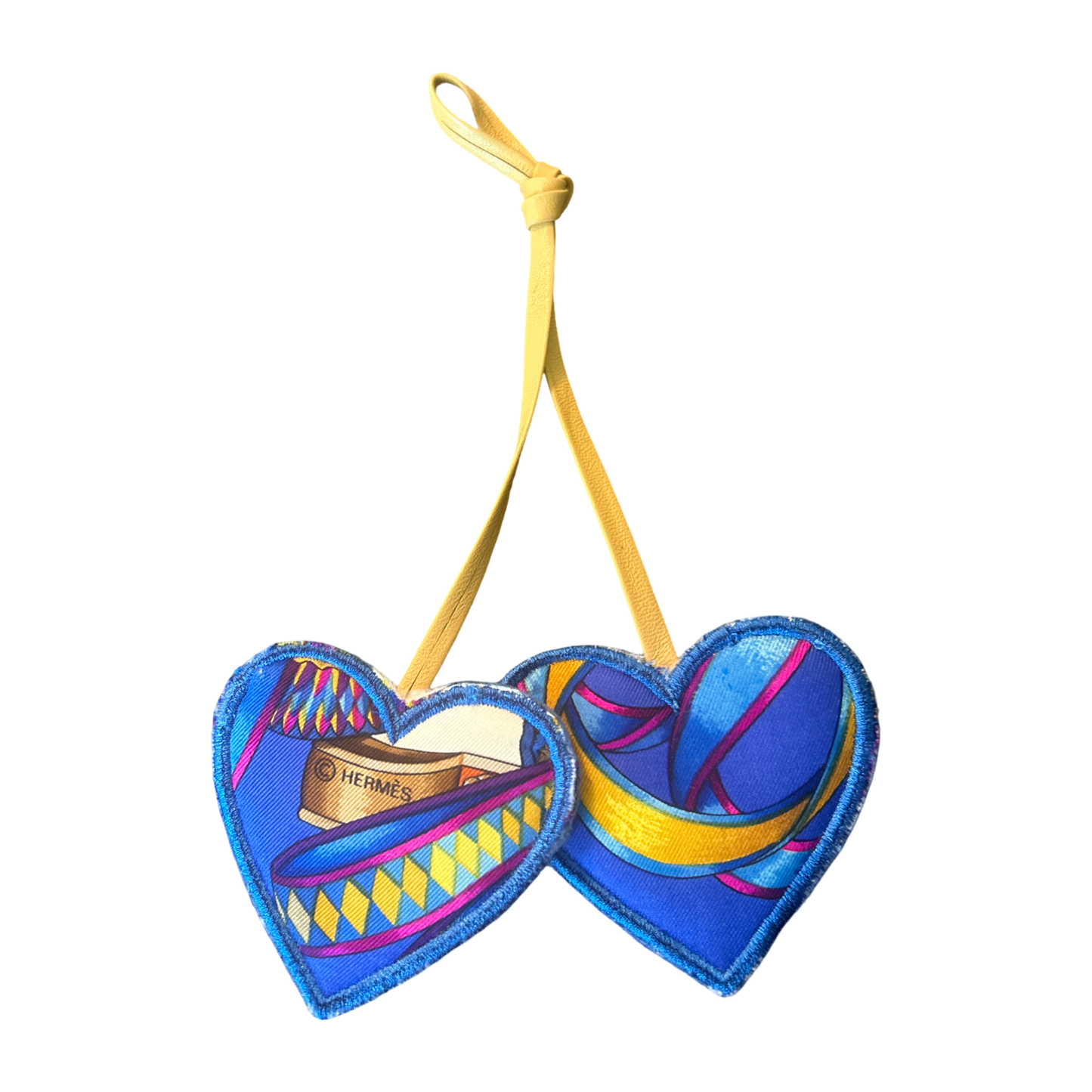 Rubans du Cheval Blanc Scarf Double Heart Bag Charm