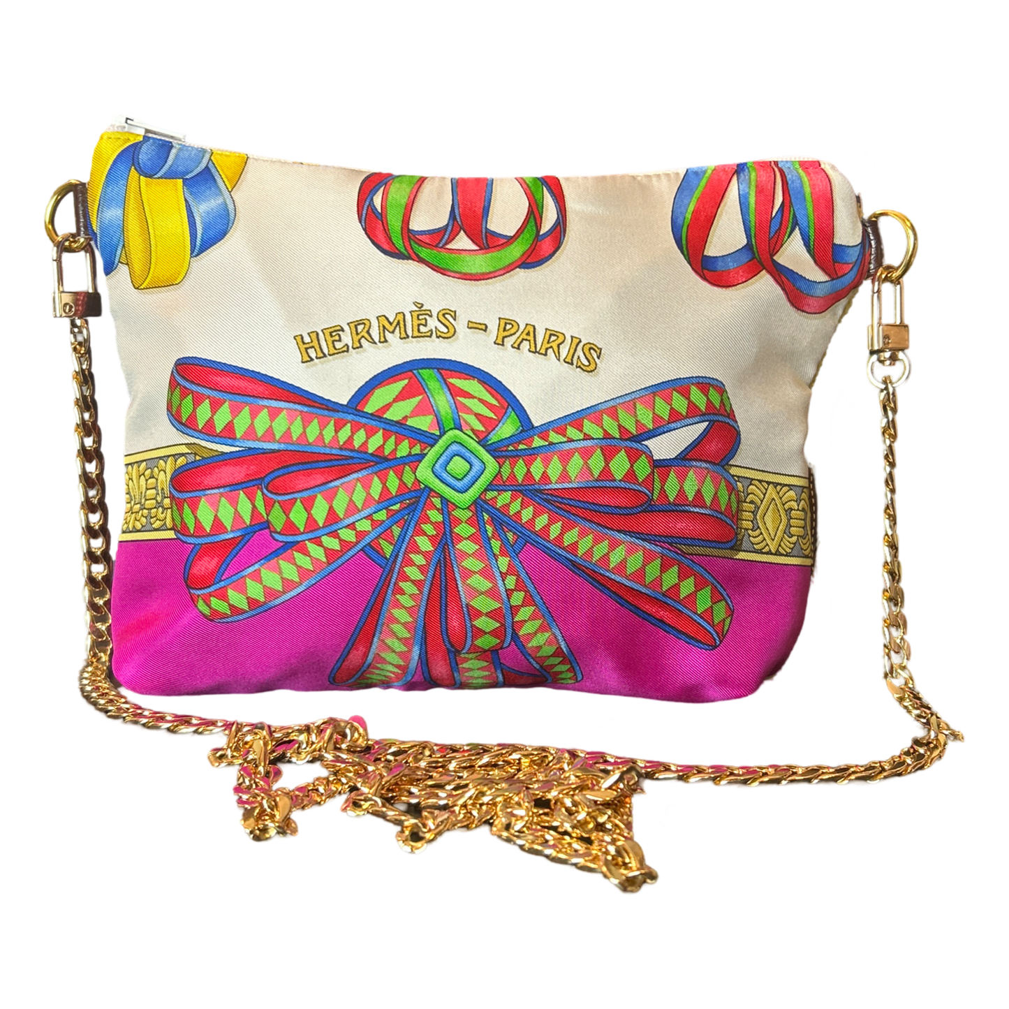 Rubans du Cheval Fuchsia Vintage Scarf Crossbody Bag