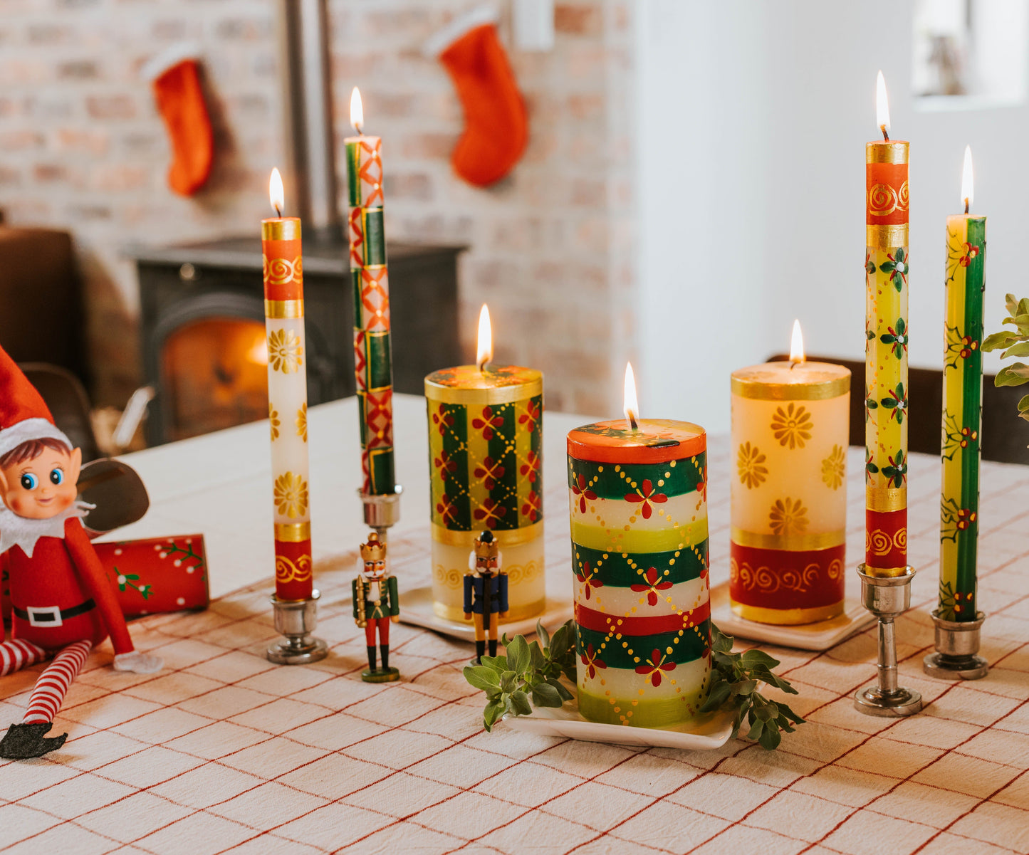 Christmas Painted Candles