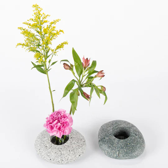 Beach Stone Ikebana Vase