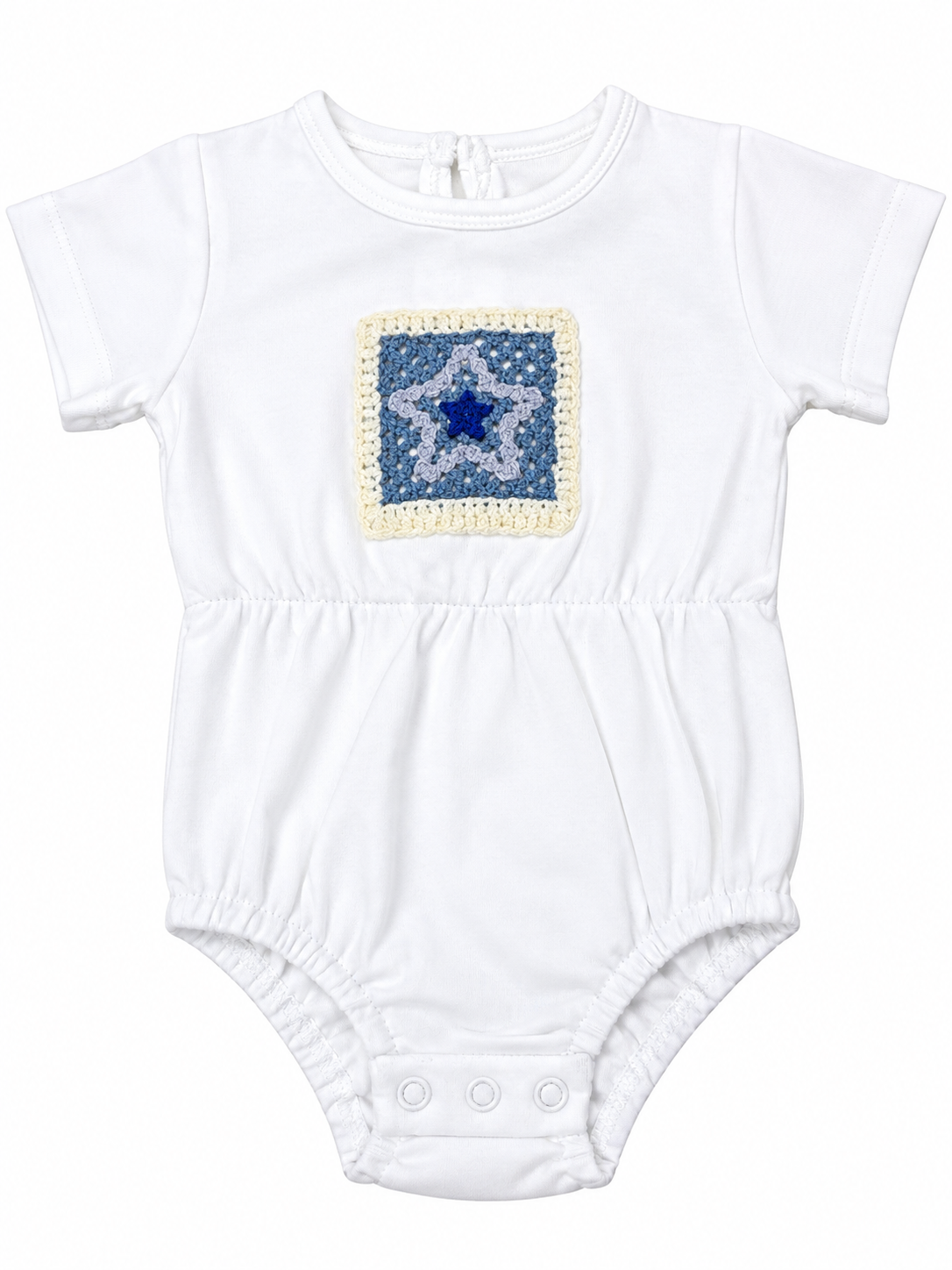 Ivory Blue Star Onesie- Blue