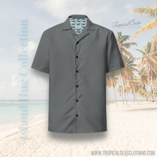 Labelless Shadow Grey Button Down Camp Shirt