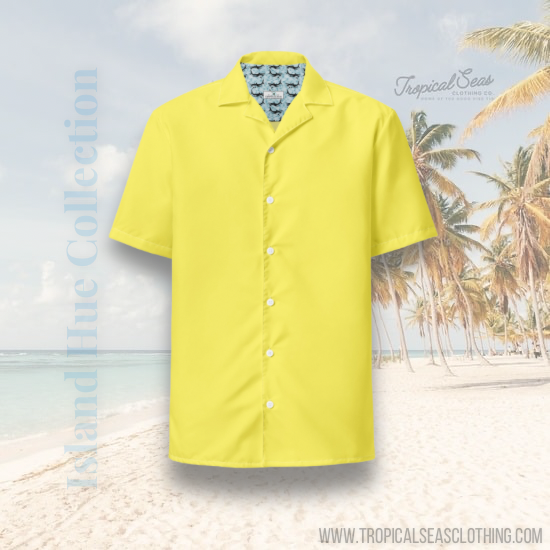 Labelless Banana Yellow Button Down Camp Shirt