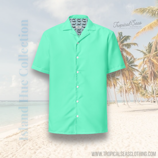 Labelless Aqua Sky Button Down Camp Shirt