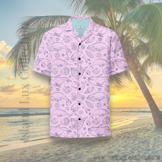 Pink Whale Pod Pattern Hawaiian Shirt – IslandLux Vacation Collection