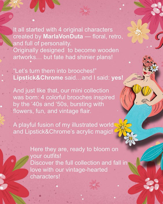 Darla the Cowgirl Brooch by Marla VonDuta x Lipstick & Chrome