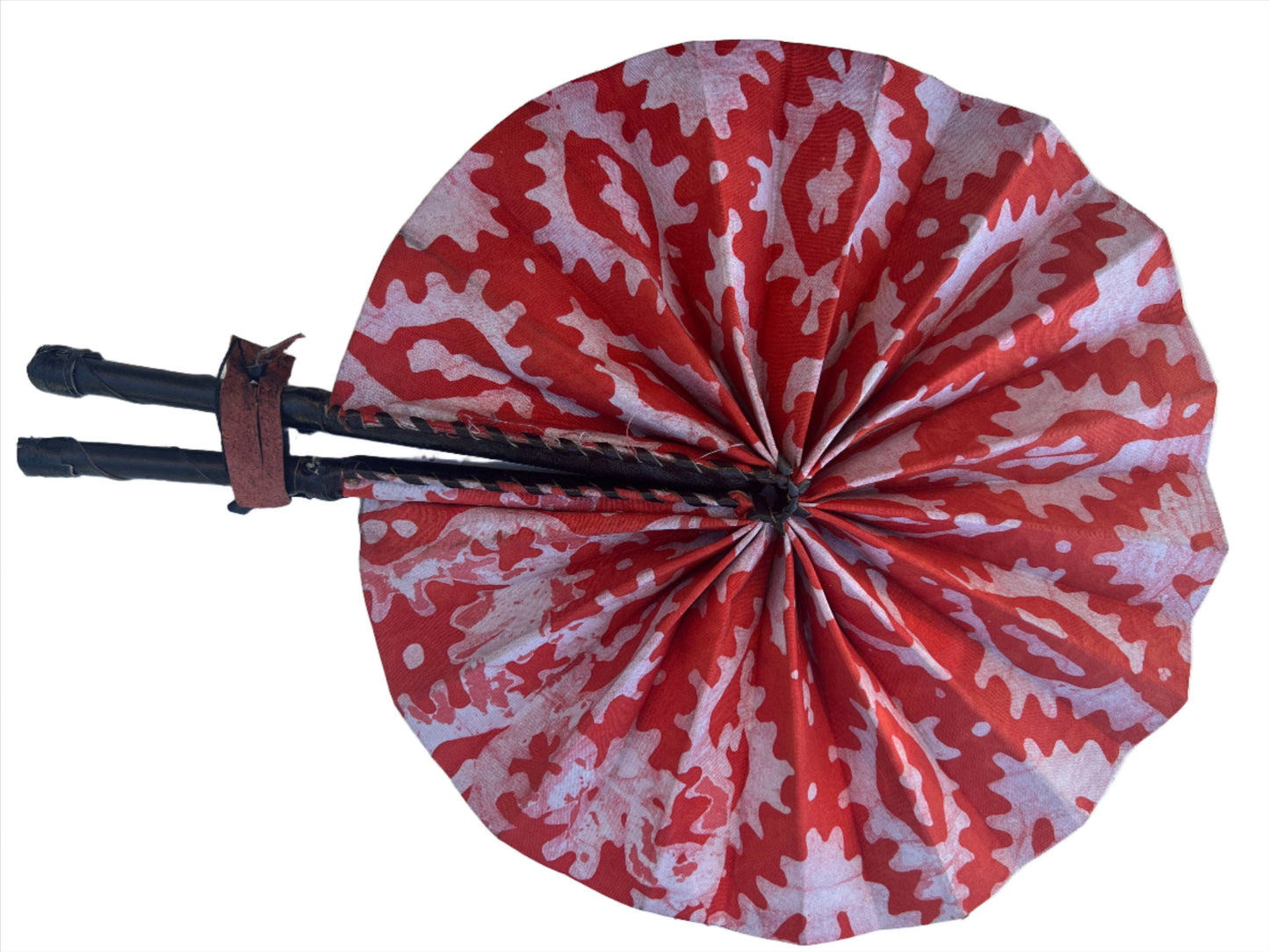 African Wax Print Fan, Handmade in Ghana