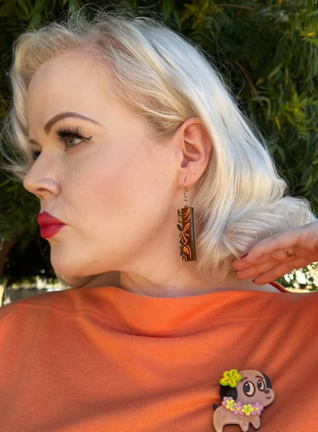 Polynesian Pup Mini Brooch by Miss Fluff x Lipstick & Chrome