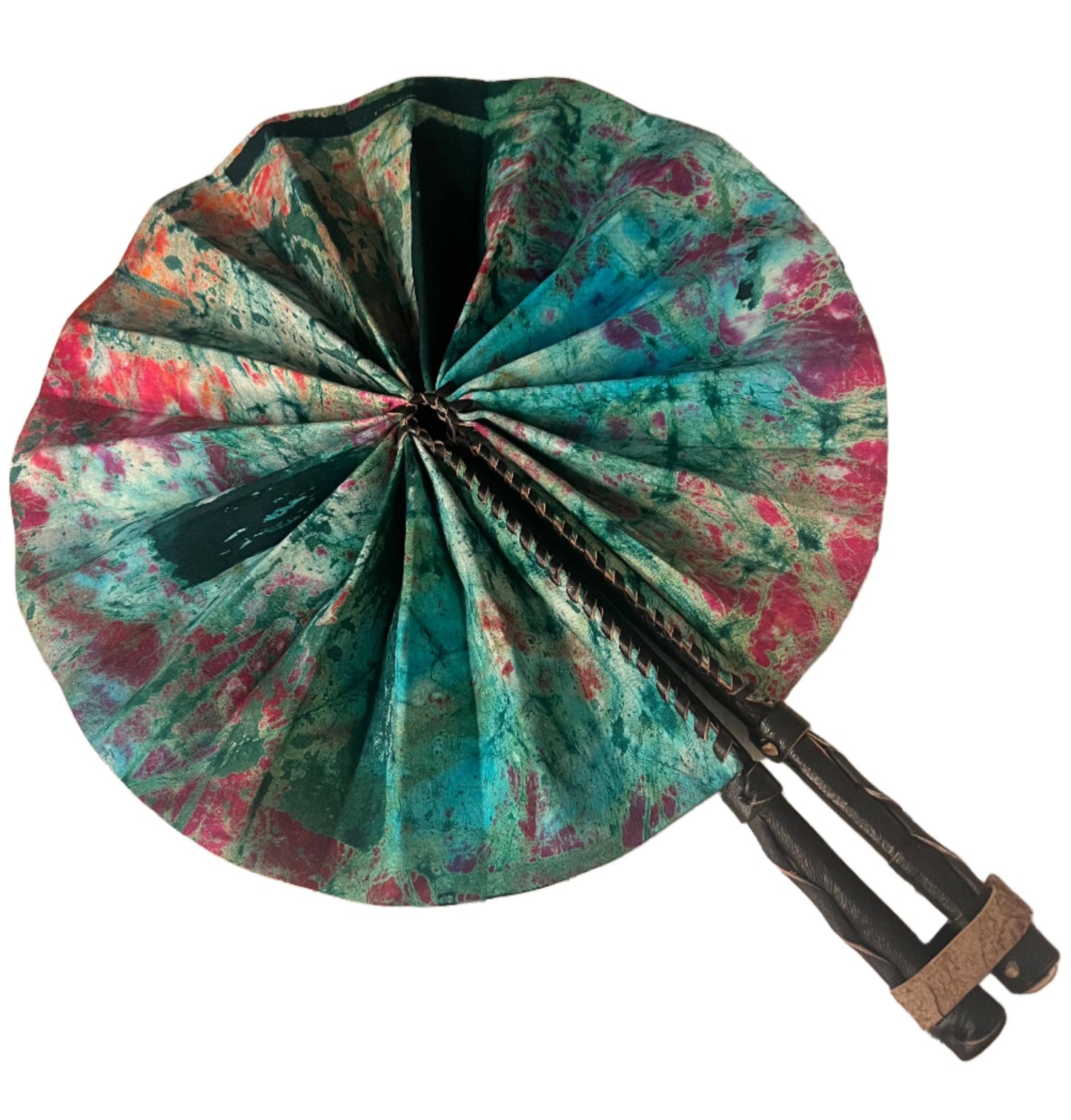 African Wax Print Fan, Handmade in Ghana