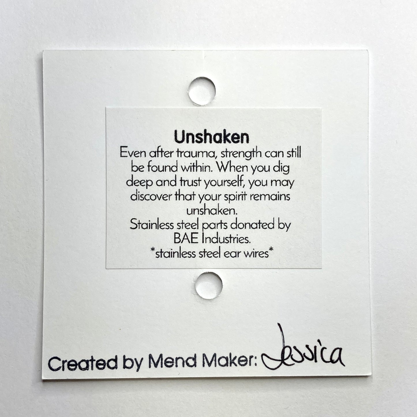 Unshaken Earrings | Repurposed Stainless Steel Auto Parts | Stainless Steel Ear Wire