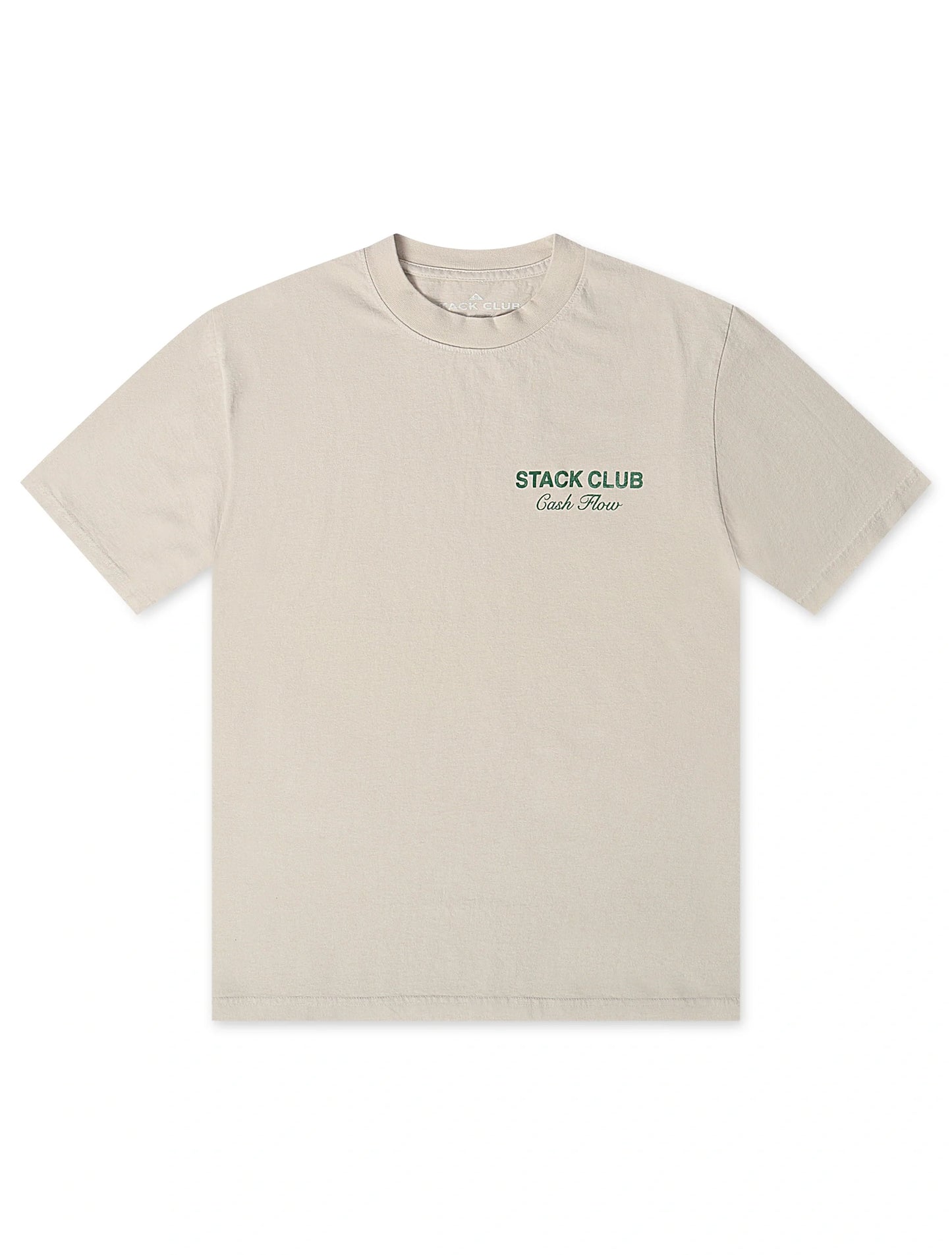 Stack Club Cash Flow Heavyweight Tee - Cream/Green