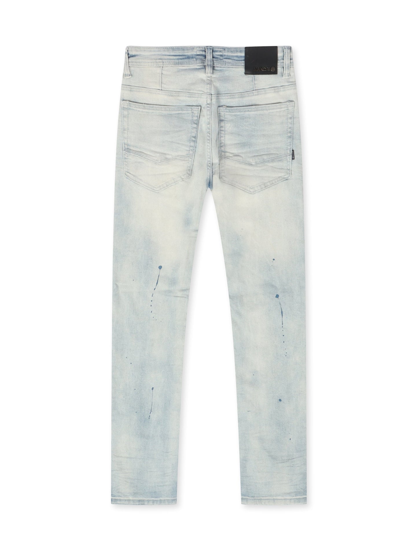 Makobi Distressed Slim Fit Jeans β Light Wash