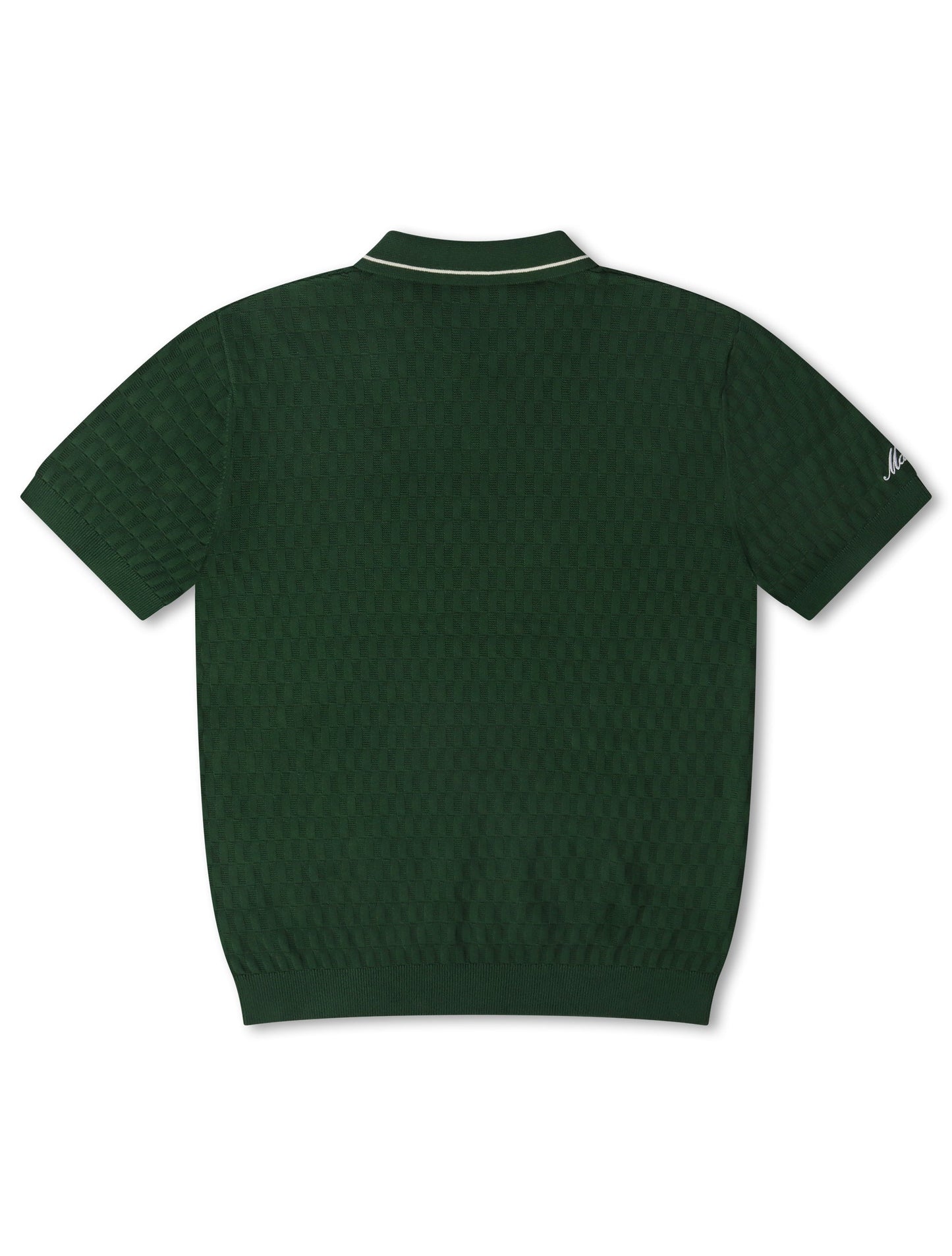 Malbon Crest Knit Polo - Myrtle