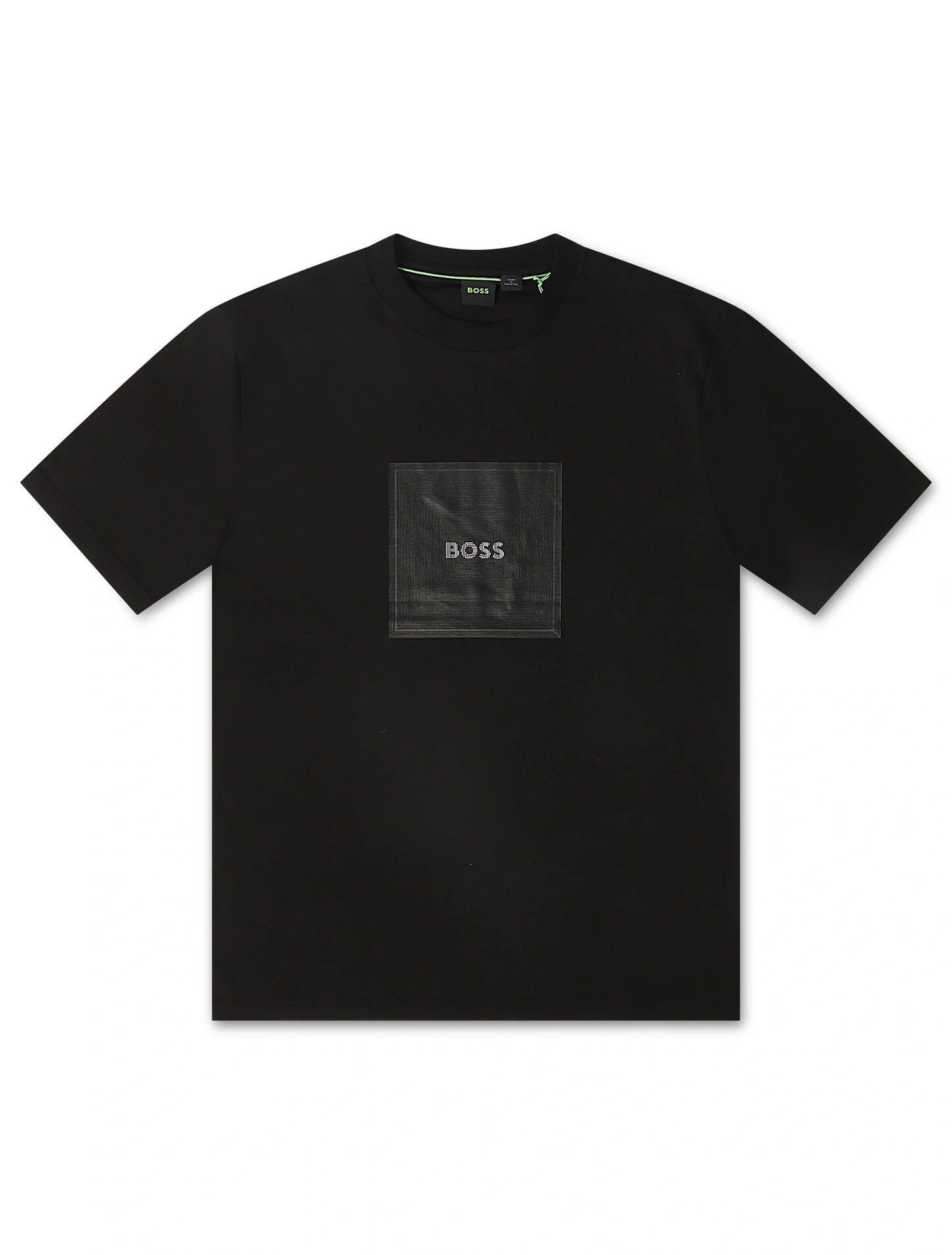 Boss Green Logo Rib Tee - Black