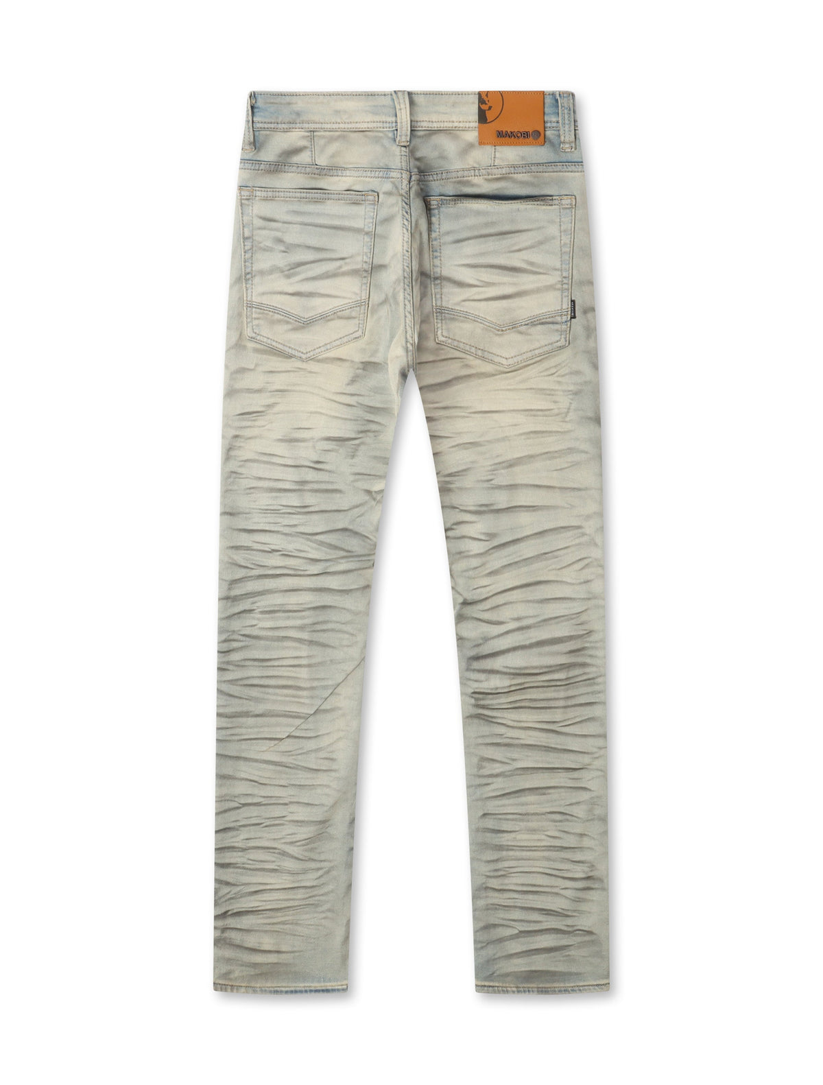 Makobi Distressed Straight Leg Jeans - Dirt Wash