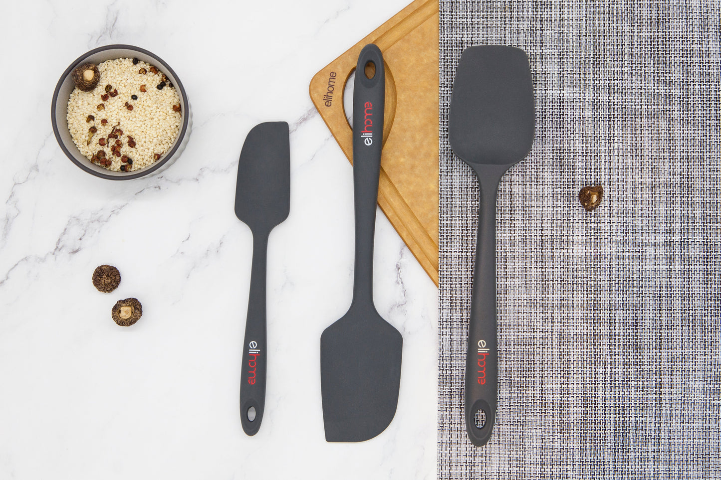 3 Piece Silicone Spatula Set - Grey