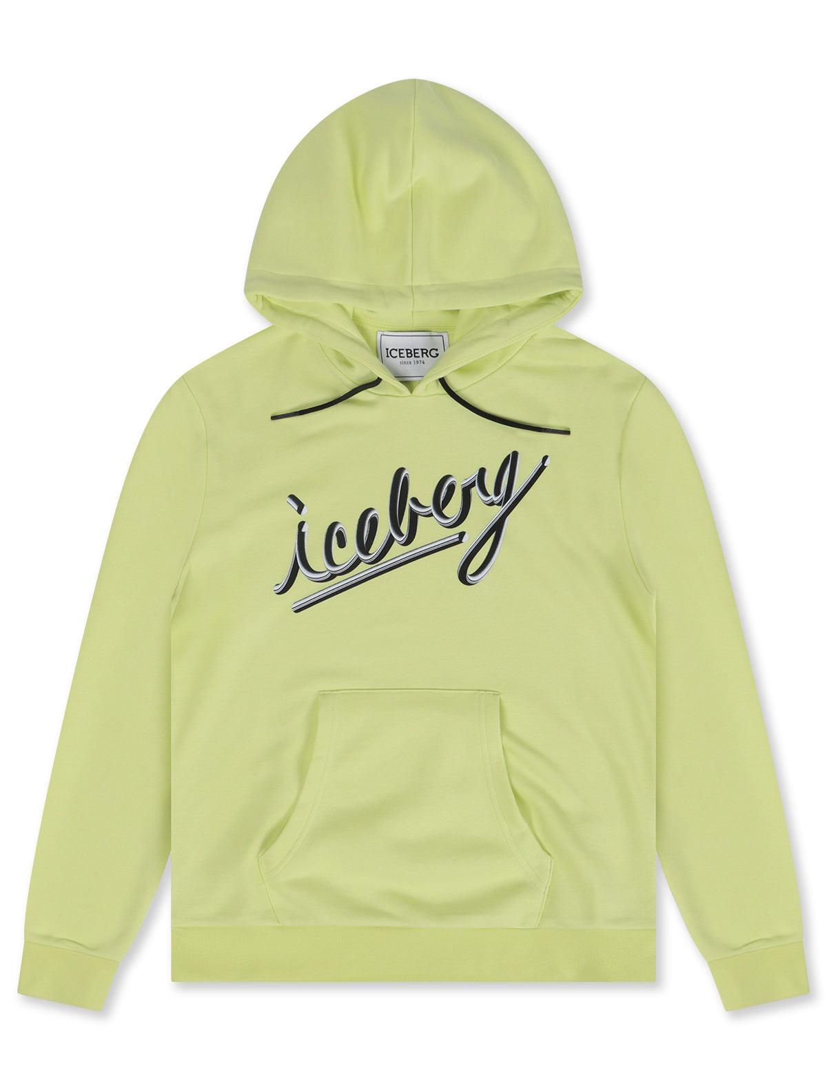 Iceberg Cursive Logo Hoodie - Lime