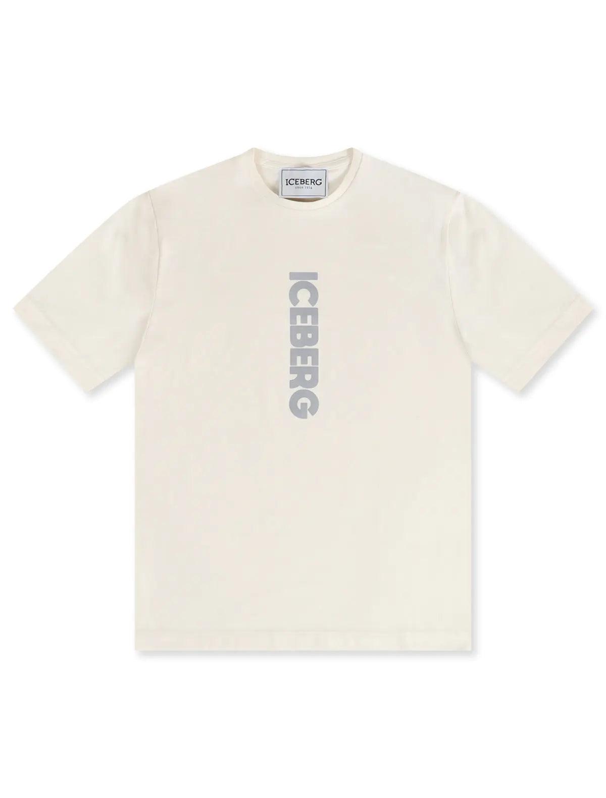 Iceberg Vertical Logo Tee - Cream