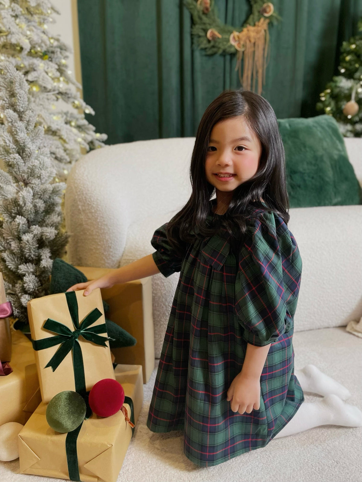 Rosemoor Dress | Heritage Green Tartan Cotton - Osadia Concept Store