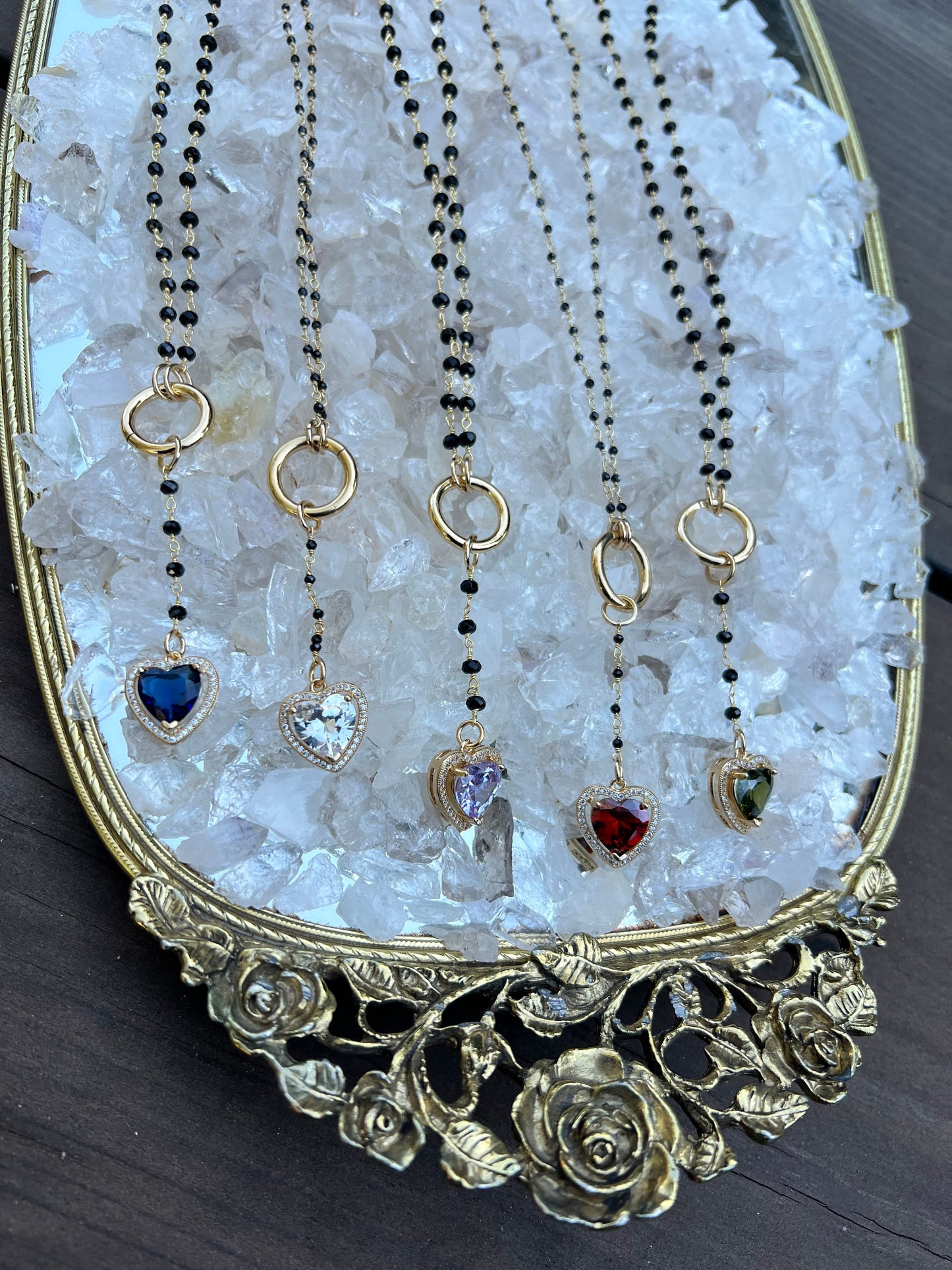 The Mini Cherry Heart Rosary Purple