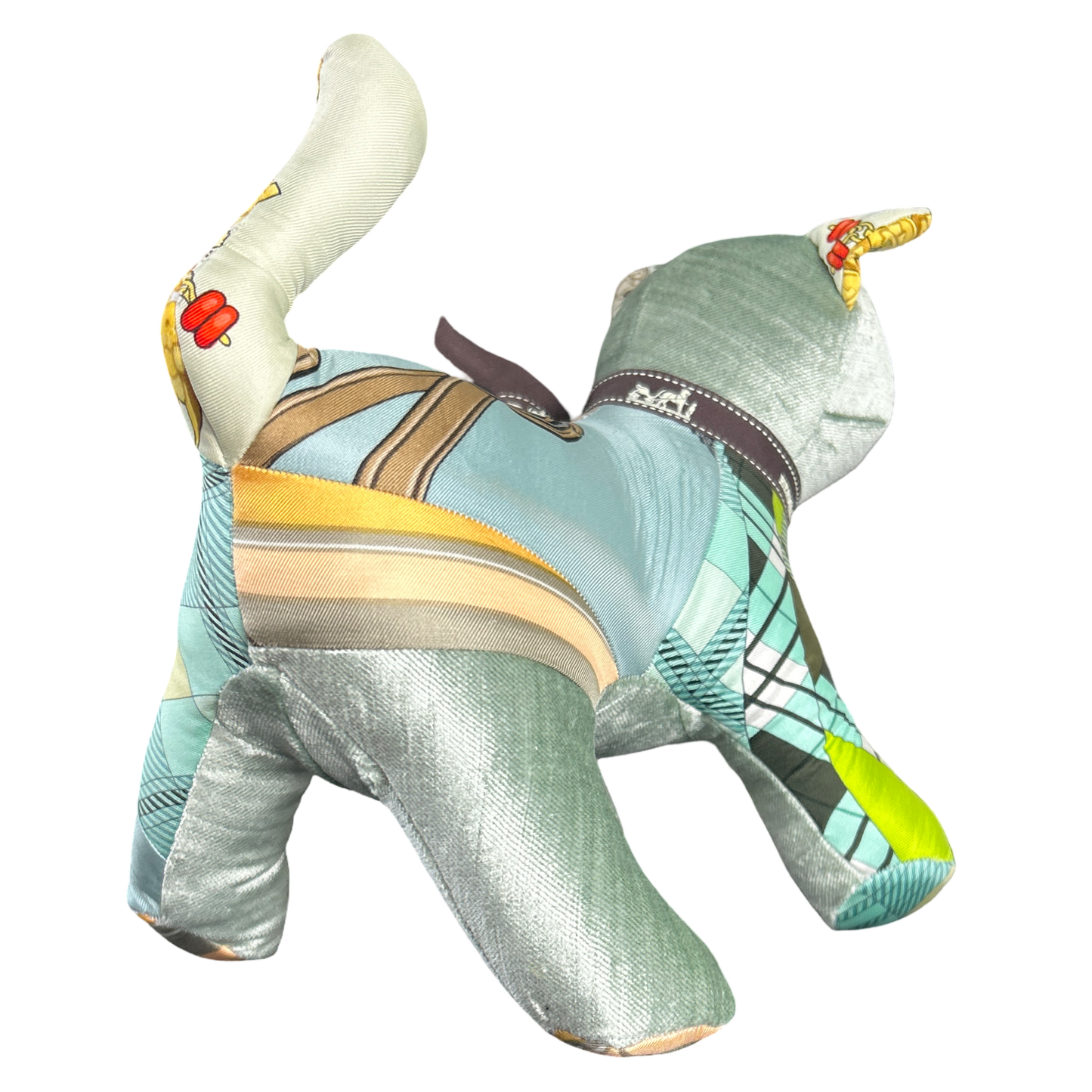 Vintage Silk Scarf Patchwork Kitten