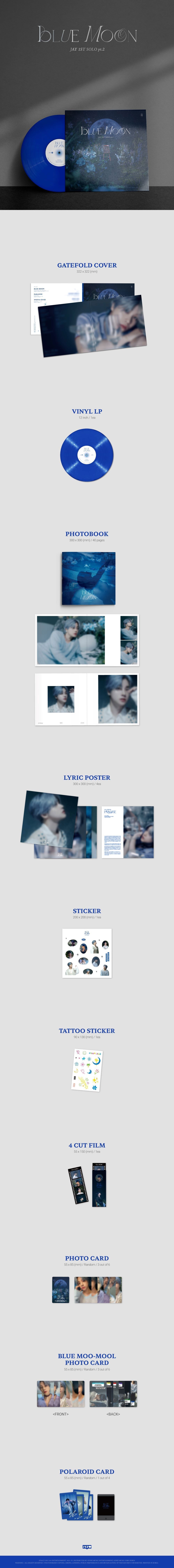 iKON Jay 1st Solo Pt 2 Album - Blue Moon (Lp Ver.)