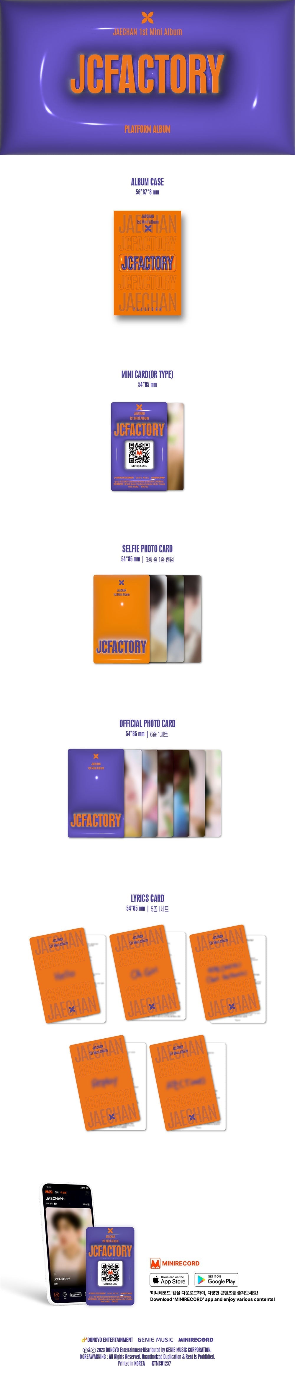 Jaechan 1st Mini Album - Jcfactory (Platform Album)