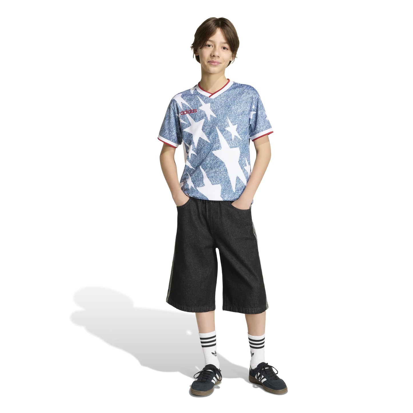 Adidas Kids Denim Graphic Jersey - Blue