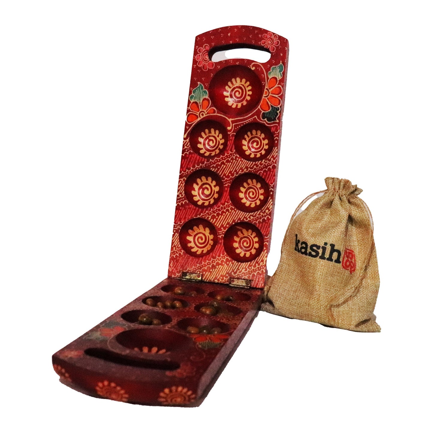 Mancala Wood Dakon Folding Congklak Board Game Games, DKN008