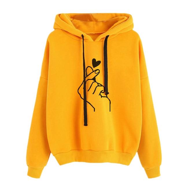 KPop Korean Finger Heart Hoodies