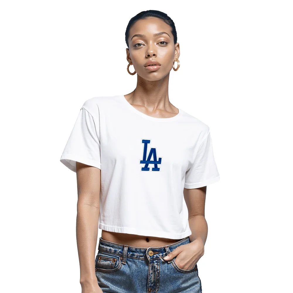 Pro Standard Womens LA Dodgers Wingspan Boxy Tee - White