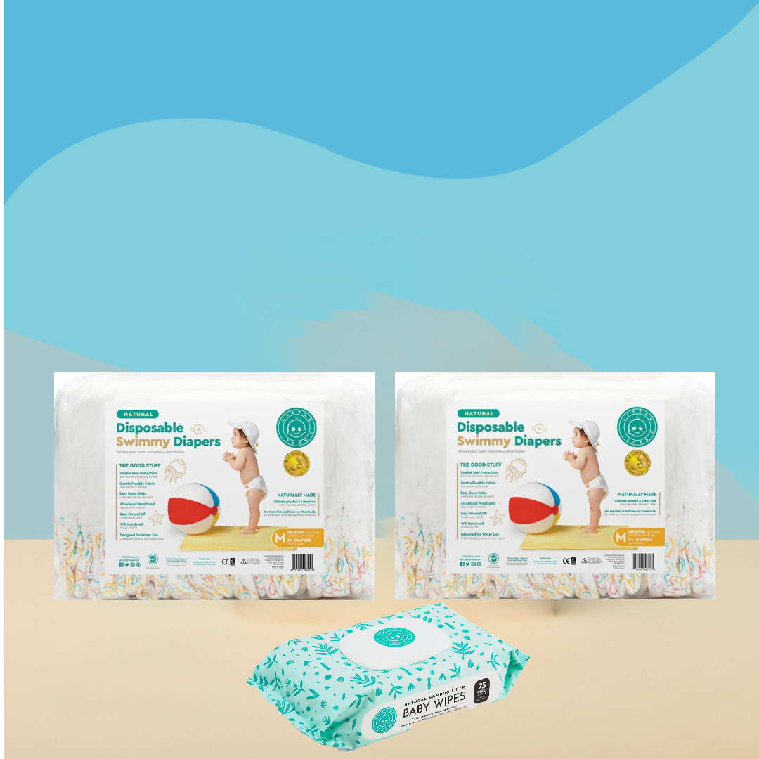 Little Toes Swim & Wipe Bundle - (48 swim diapers, 75 wipes)