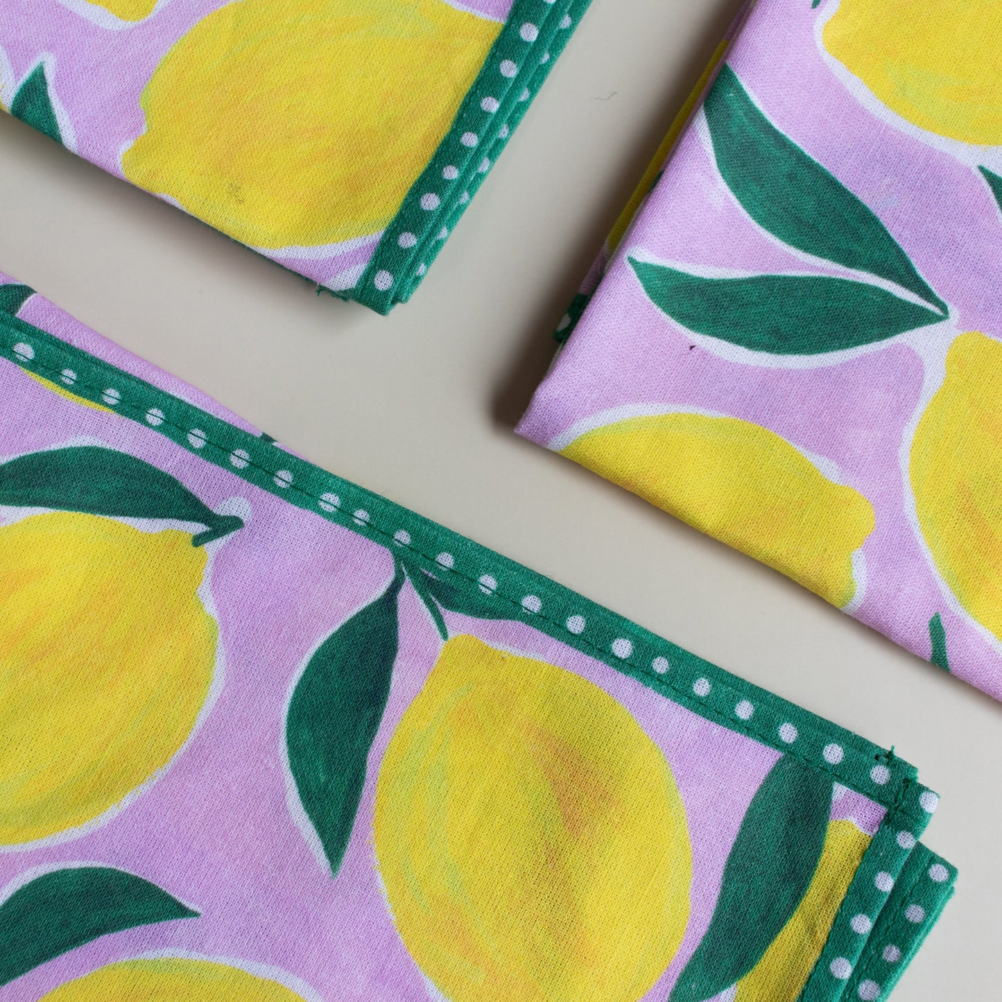 Lemon Print Organic Napkins, 4 Pack
