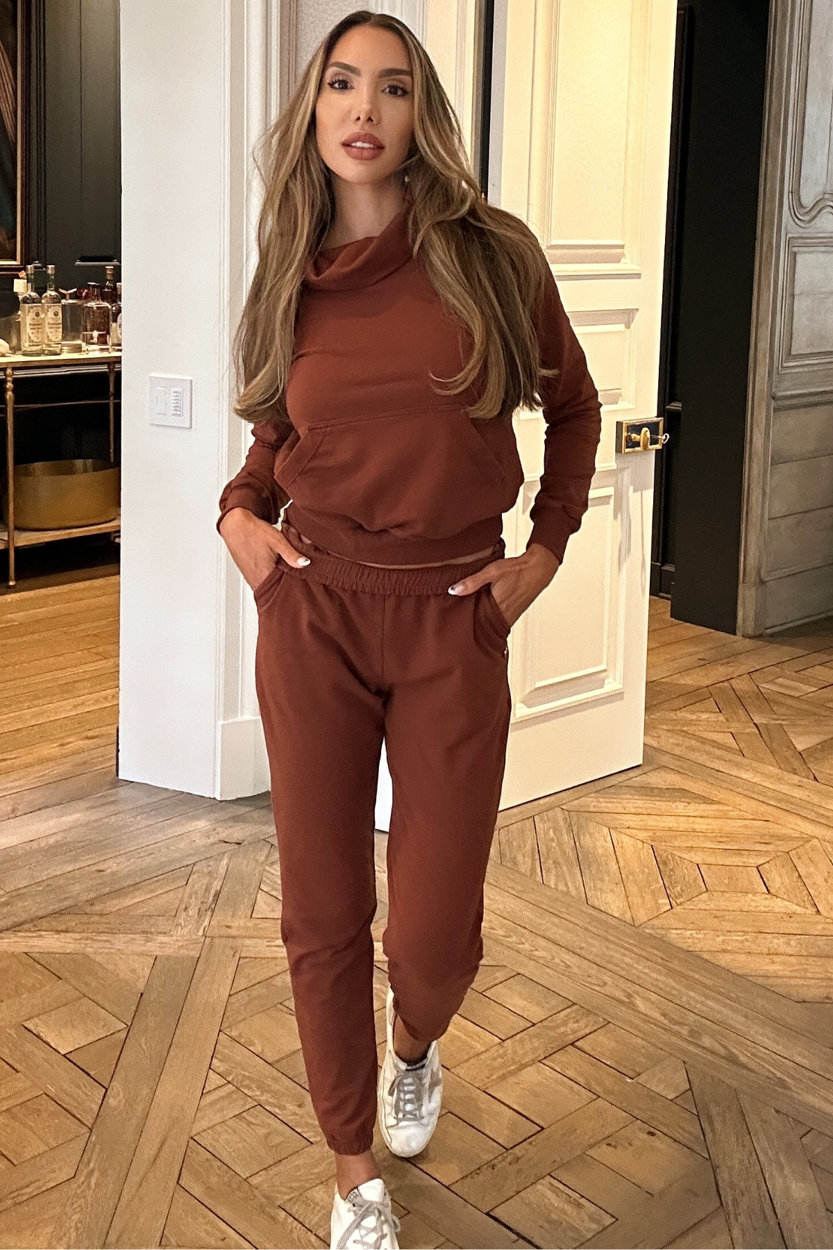 LUDI EXPRESSO Fleece Pullover Mock Neck Sweatshirt