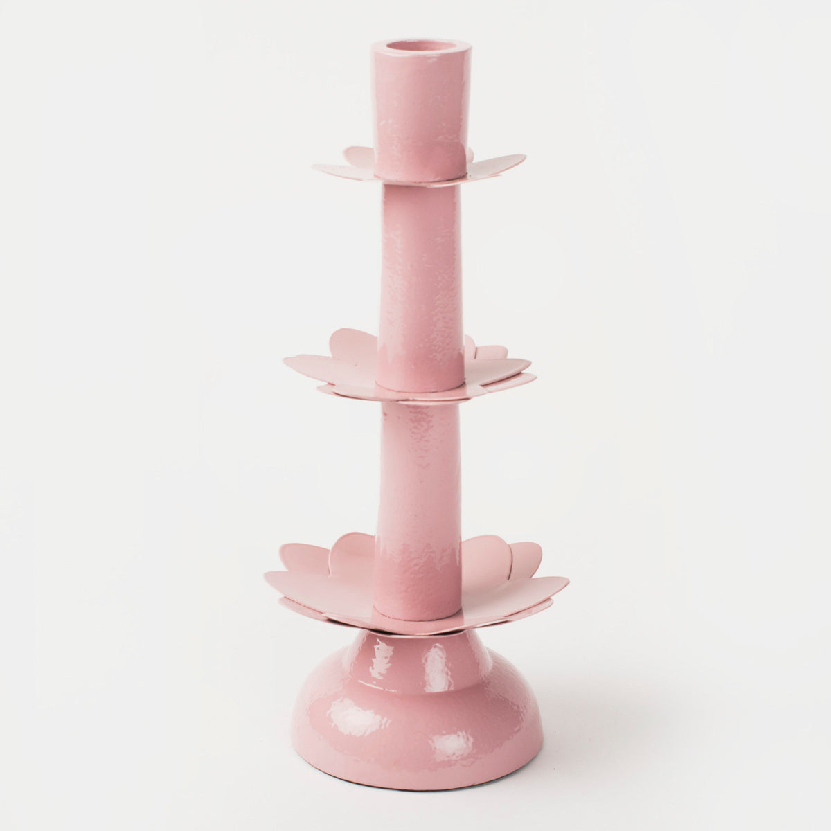 Lotus Bloom Pink Tapered Candleholder
