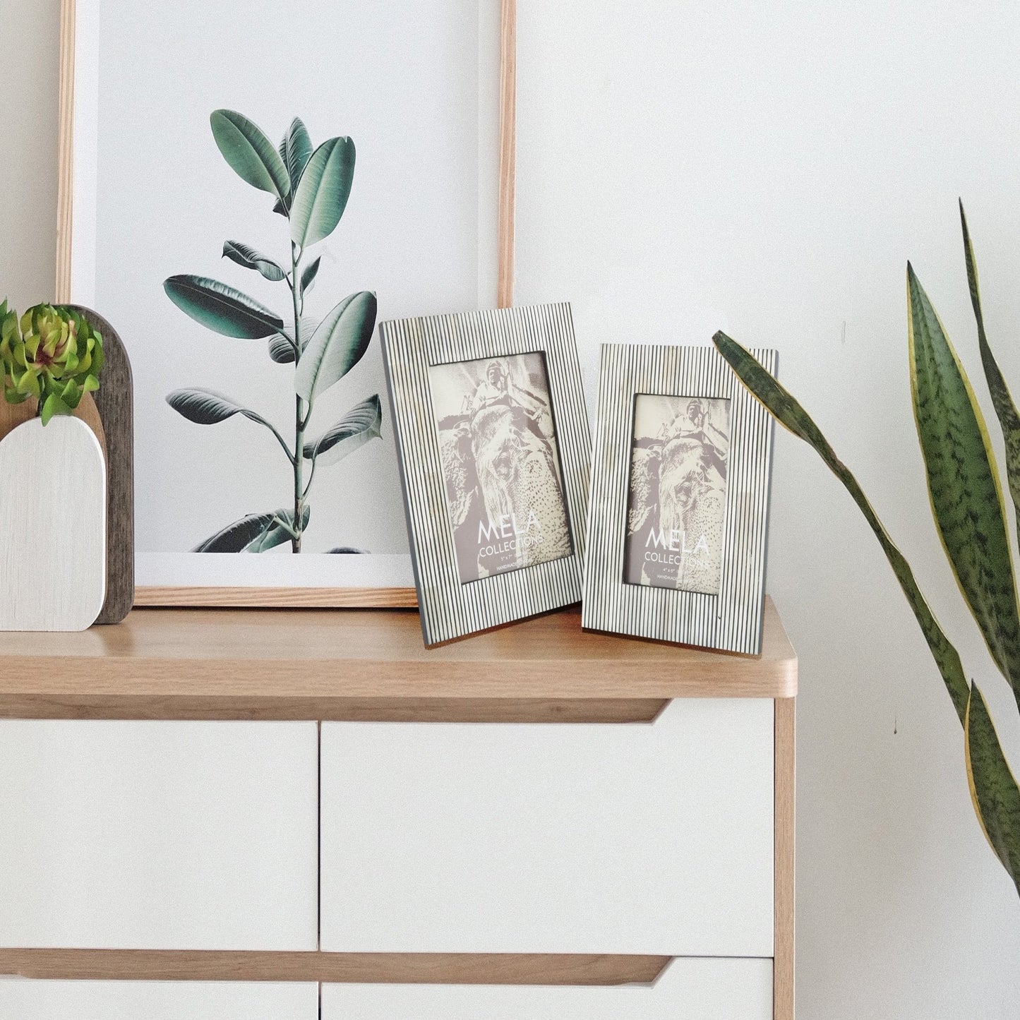 Pinstripe Frame in Black, Large, 4x6