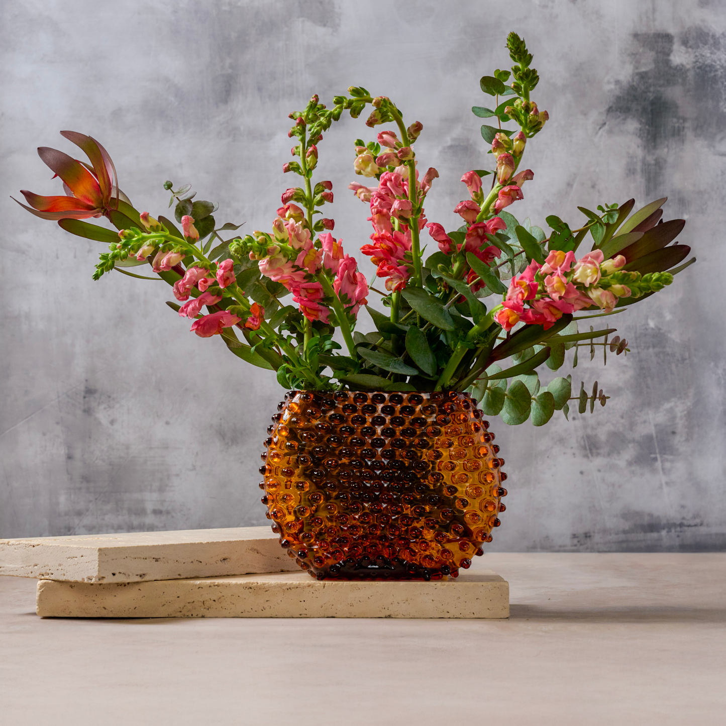 Hobnail Vase - Optic - Saffron Light